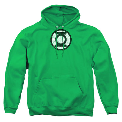 Green Lantern Scribble Lantern Logo Mens Hoodie Kelly Green Officially Licensed