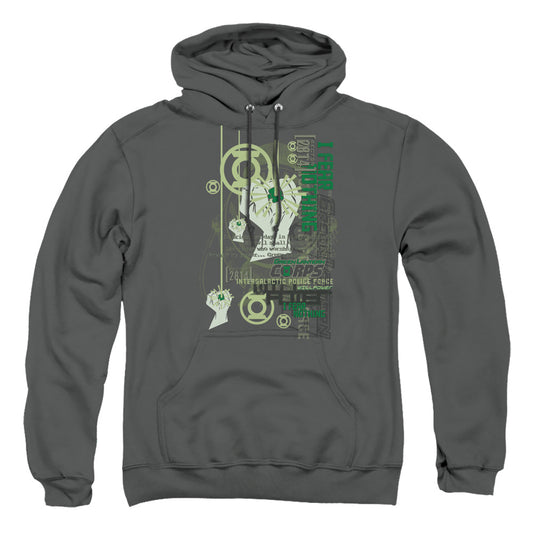 Green Lantern Core Strength Mens Hoodie Charcoal Officially Licensed