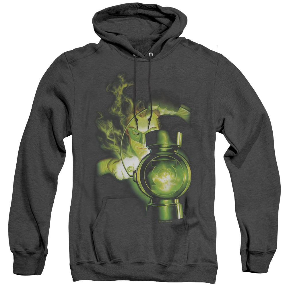 Green Lantern Lantern Light Mens Heather Hoodie Black Officially Licensed