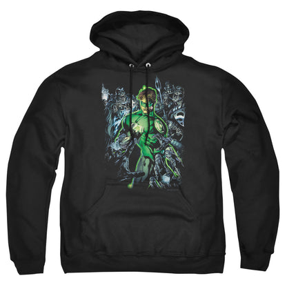 Green Lantern Surrounded By Death Mens Hoodie Black Officially Licensed