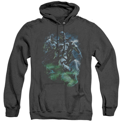 Green Lantern Black Lantern Batman Mens Heather Hoodie Black Officially Licensed