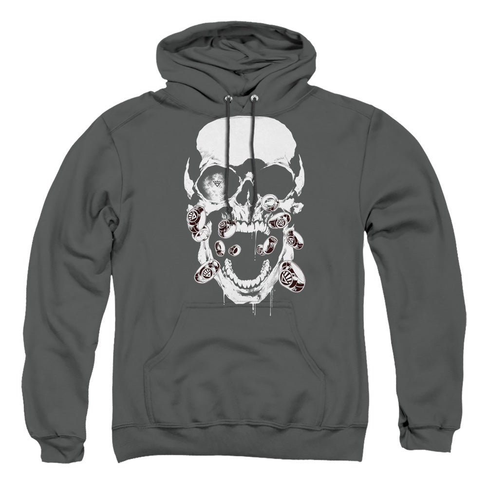 Green Lantern Black Lantern Skull Mens Hoodie Charcoal Officially Licensed