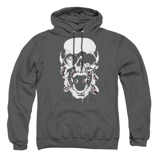 Green Lantern Black Lantern Skull Mens Hoodie Charcoal Officially Licensed