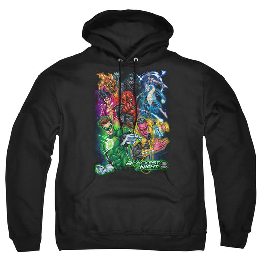 Green Lantern Blackest Group Mens Hoodie Black Officially Licensed