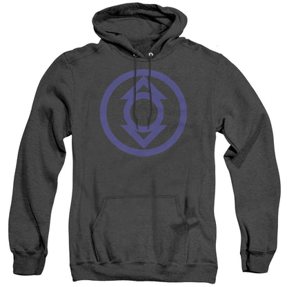 Green Lantern Blue Emblem Mens Heather Hoodie Black Officially Licensed