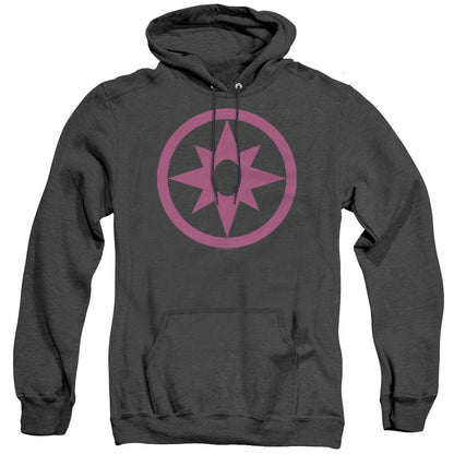 Green Lantern Pink Emblem Mens Heather Hoodie Black Officially Licensed