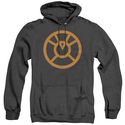 Green Lantern Orange Emblem Mens Heather Hoodie Black Officially Licensed