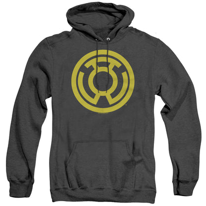 Green Lantern Yellow Emblem Mens Heather Hoodie Black Officially Licensed