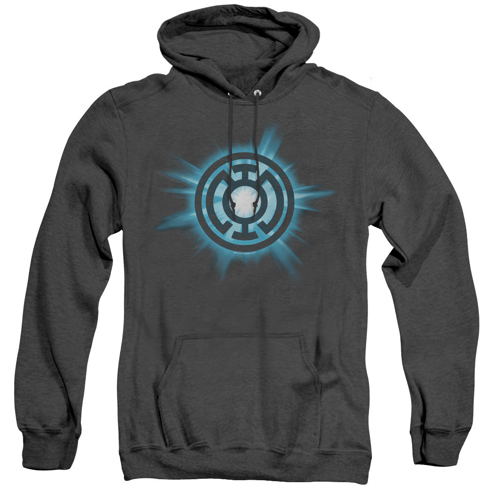 Green Lantern Blue Glow Mens Heather Hoodie Black Officially Licensed