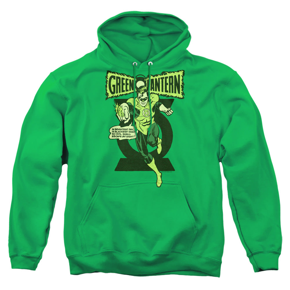Green Lantern Retro Oath Mens Hoodie Kelly Green Officially Licensed