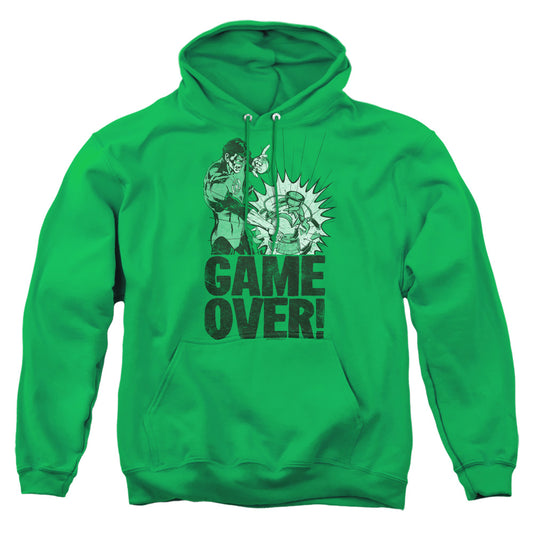 Green Lantern Game Over Mens Hoodie Kelly Green Officially Licensed