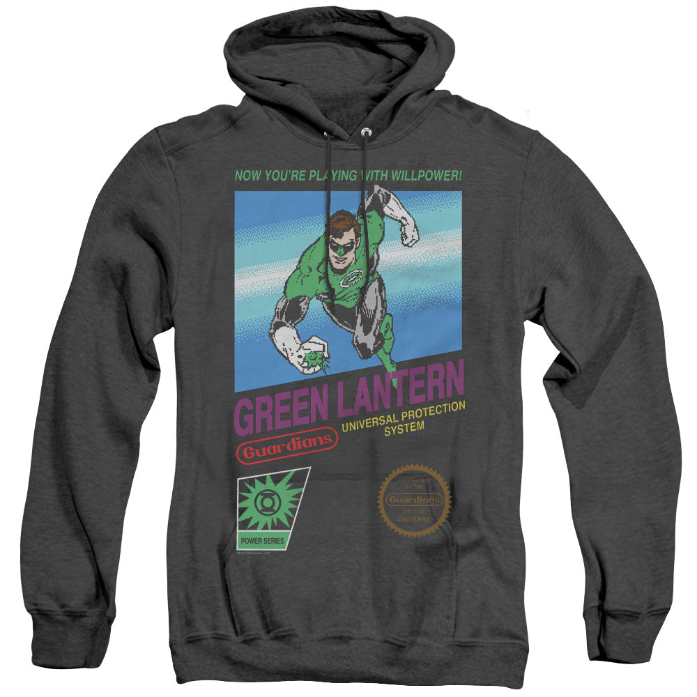 Green Lantern Box Art Mens Heather Hoodie Black Officially Licensed
