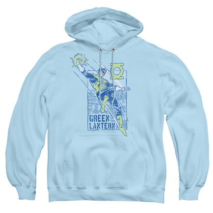 Green Lantern City Watch Mens Hoodie Light Blue Officially Licensed
