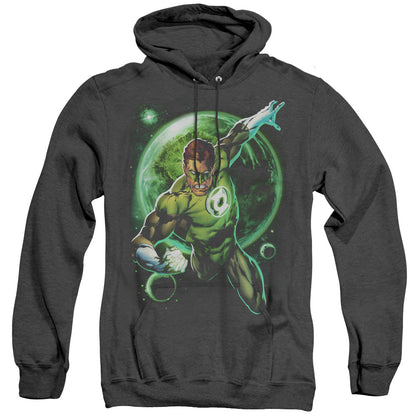 Green Lantern Galaxy Glow Mens Heather Hoodie Black Officially Licensed