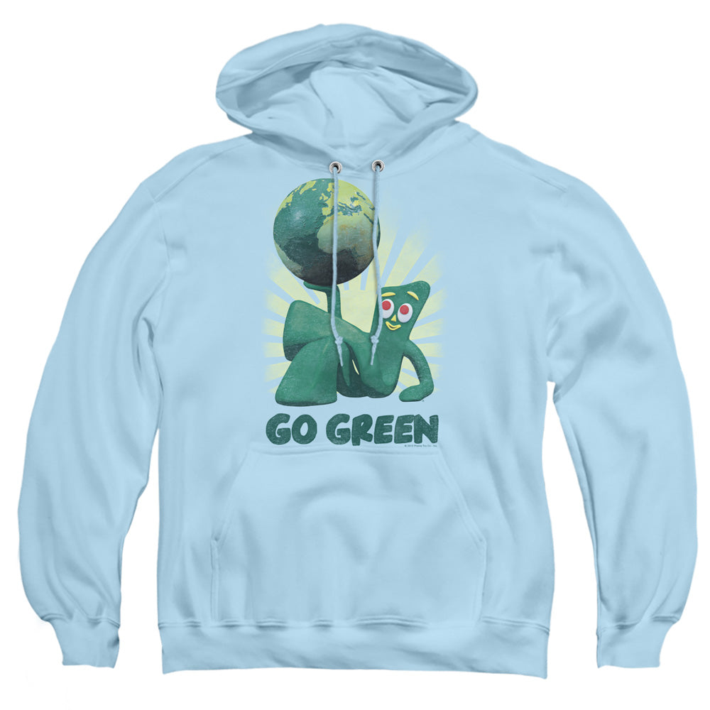 Gumby Go Green Mens Hoodie Light Blue