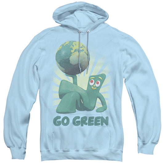 Gumby Go Green Mens Hoodie Light Blue