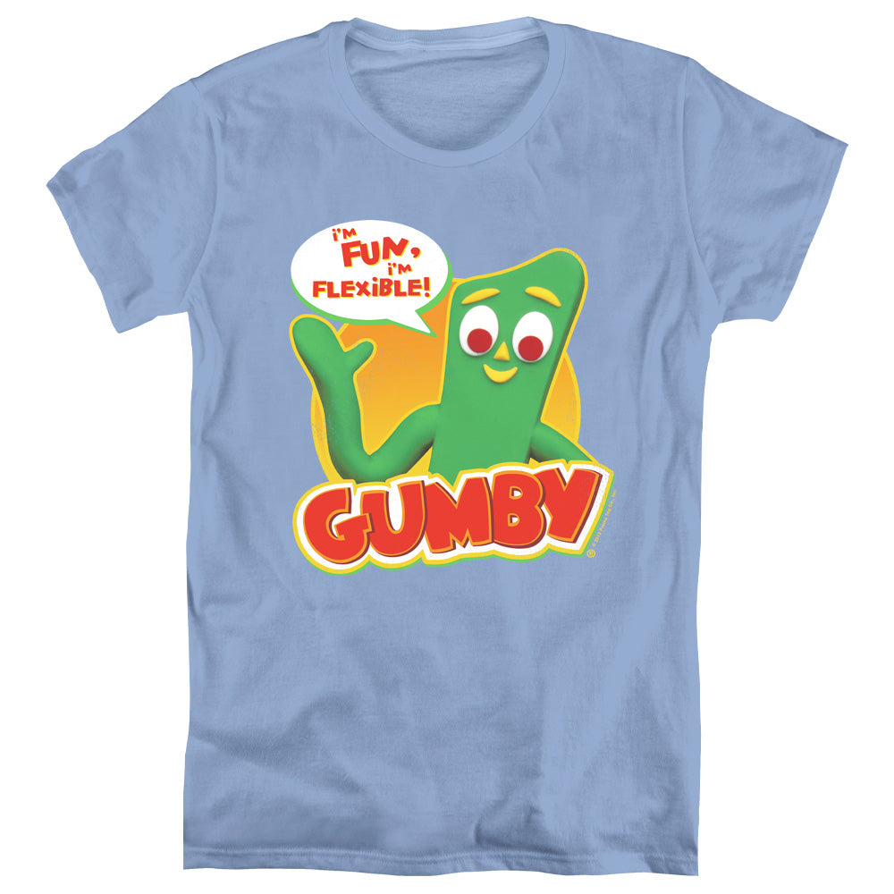 Gumby Fun & Flexible Womens T Shirt Carolina Blue