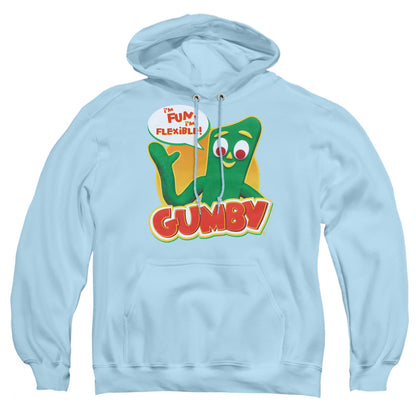 Gumby Fun & Flexible Mens Hoodie Light Blue