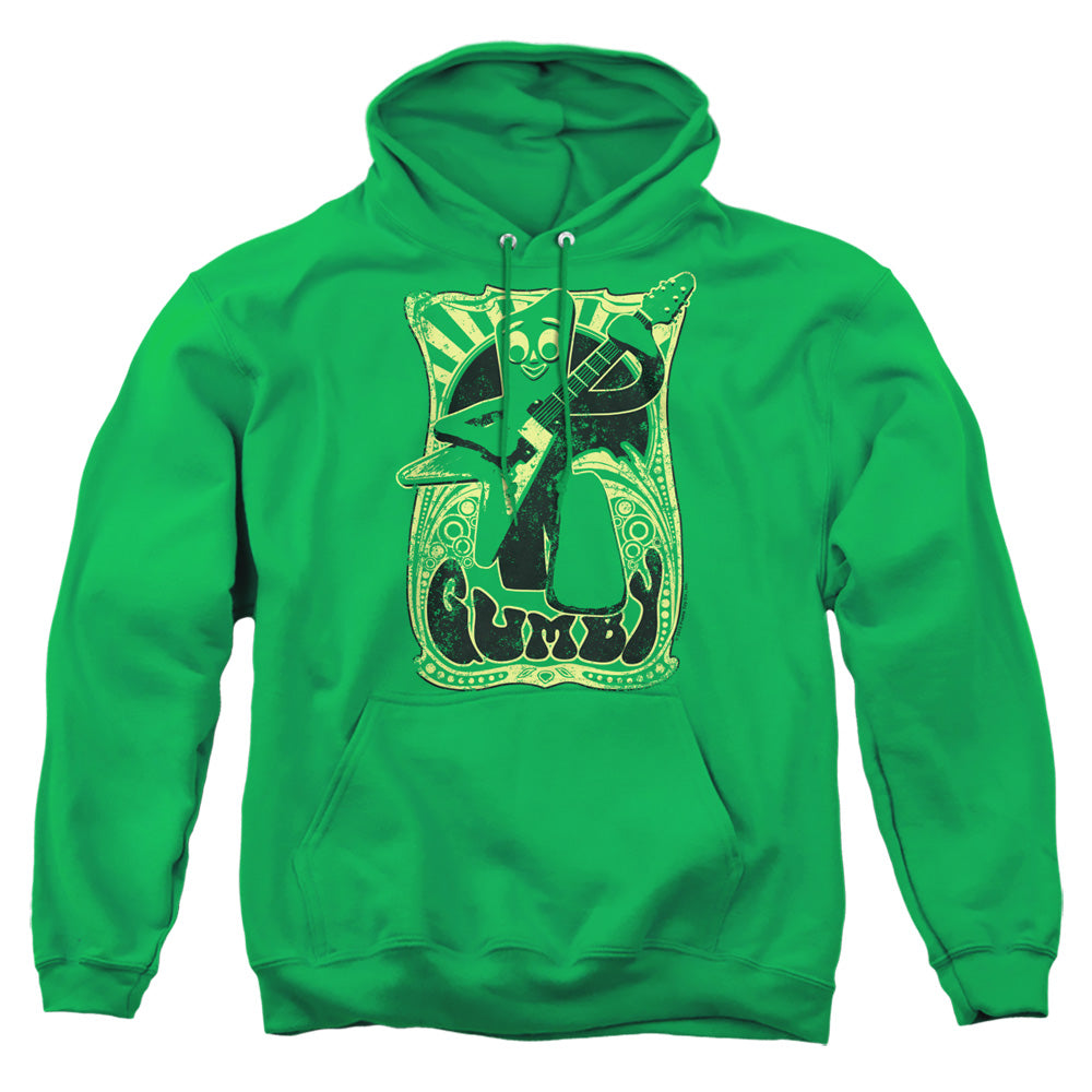 Gumby Vintage Rock Poster Mens Hoodie Kelly Green