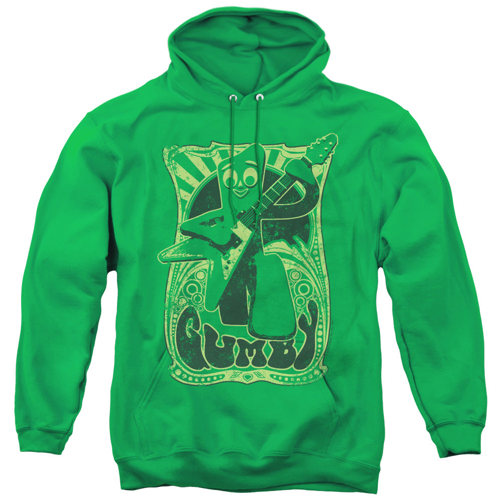 Gumby Vintage Rock Poster Mens Hoodie Kelly Green