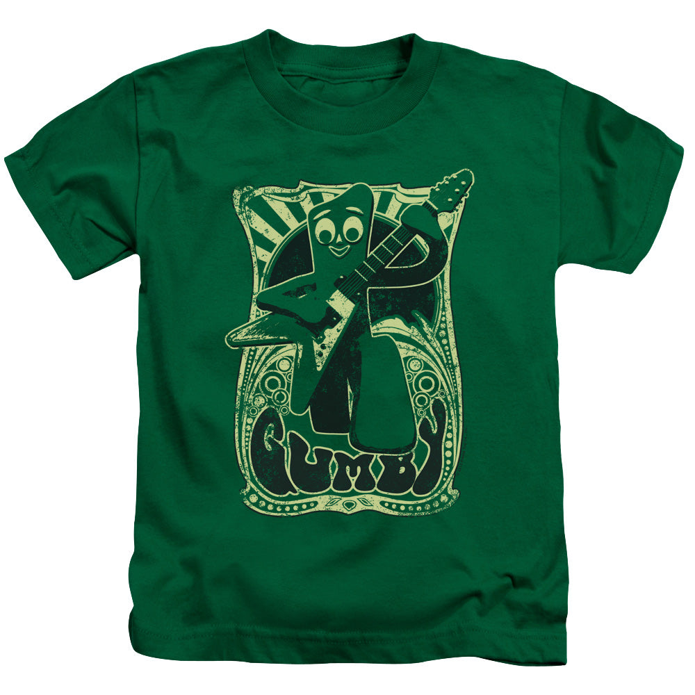 Gumby Vintage Rock Poster Juvenile Kids Youth T Shirt Kelly Green