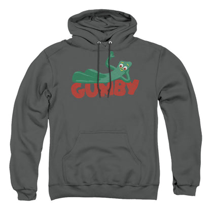 Gumby On Logo Mens Hoodie Charcoal