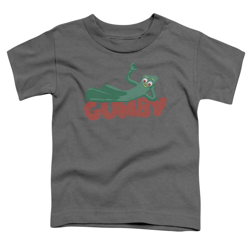 Gumby on Logo Toddler Kids Youth T Shirt Charcoal