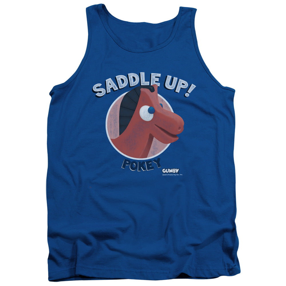 Gumby Saddle Up Mens Tank Top Shirt Royal Blue