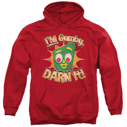 Gumby Darn It Mens Hoodie Red