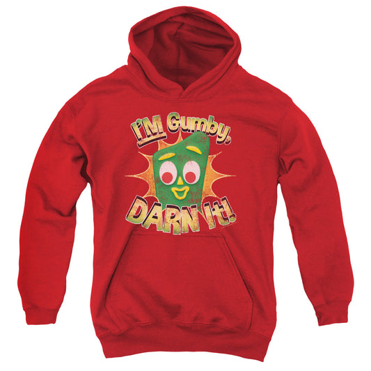 Gumby Darn It Kids Youth Hoodie Red