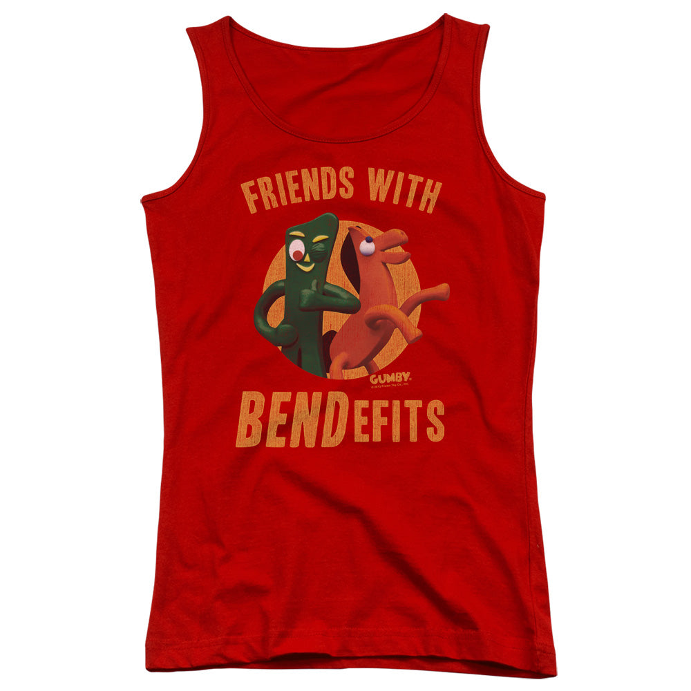 Gumby Bendefits Womens Tank Top Shirt Red