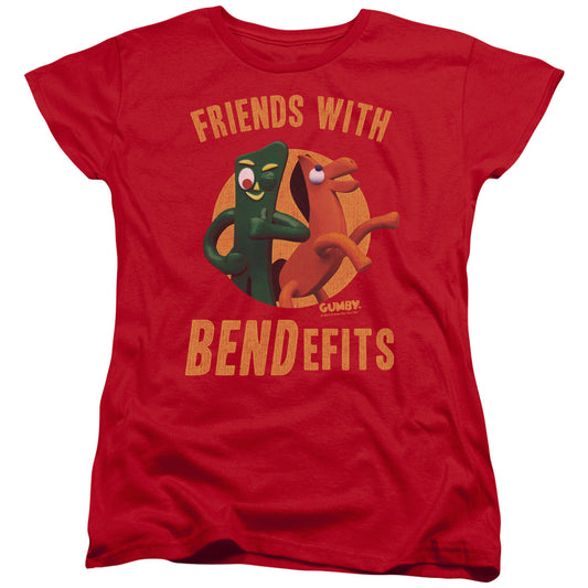 Gumby Bendefits Womens T Shirt Red