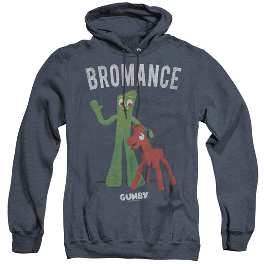 Gumby Bromance Mens Heather Hoodie Navy Officially Licensed