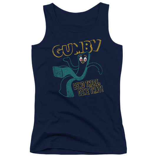 Gumby Bend There Womens Tank Top Shirt Navy