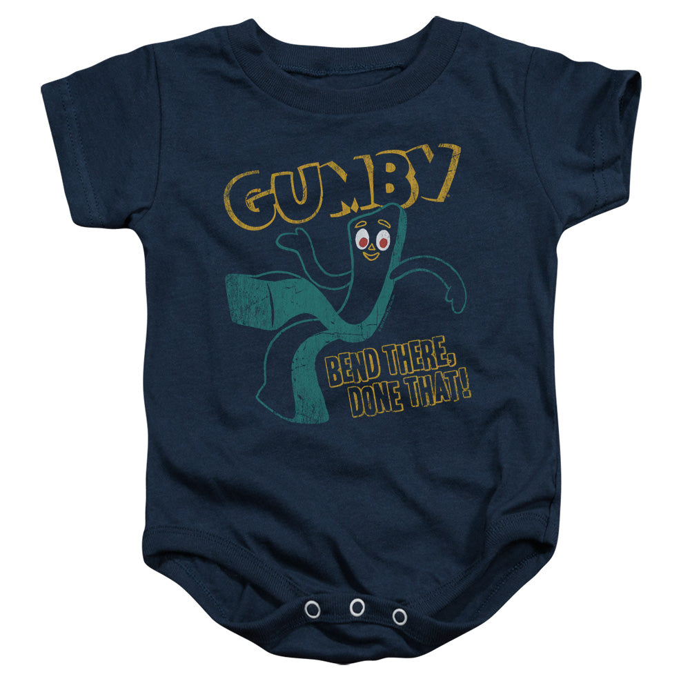 Gumby Bend There Infant Baby Snapsuit Navy (6 Mos)