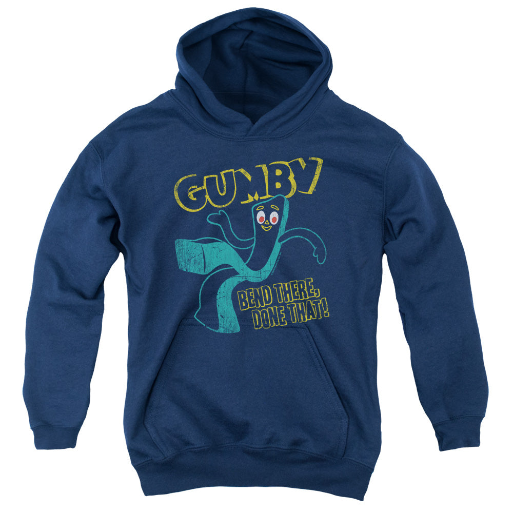 Gumby Bend There Kids Youth Hoodie Navy