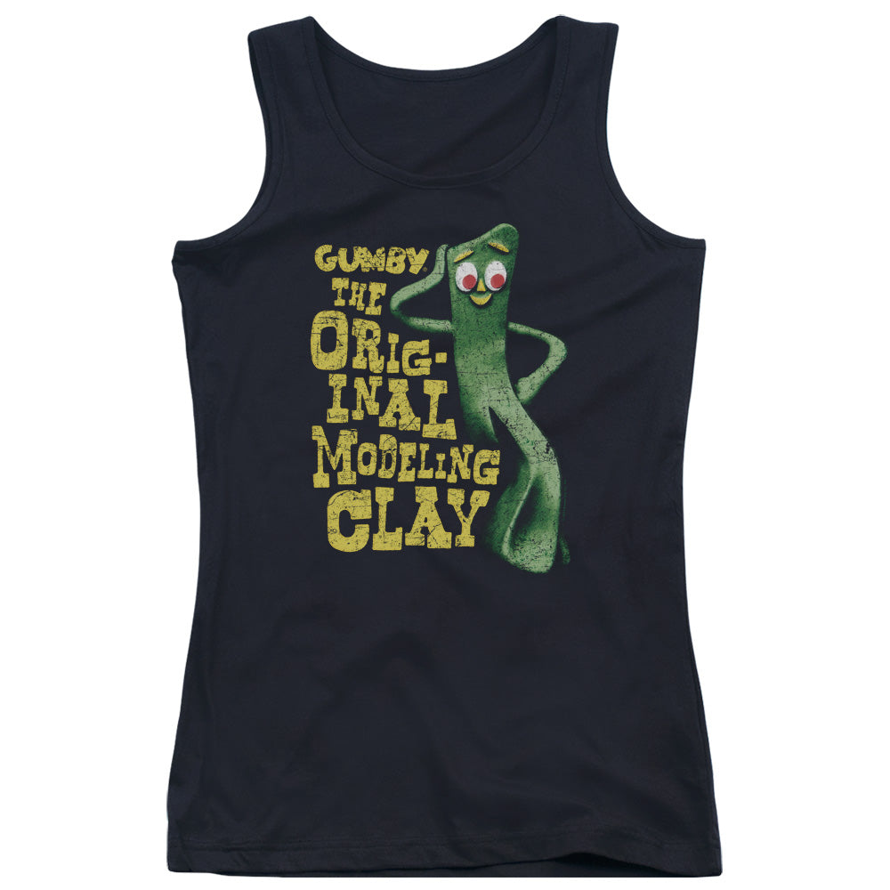 Gumby So Punny Womens Tank Top Shirt Black