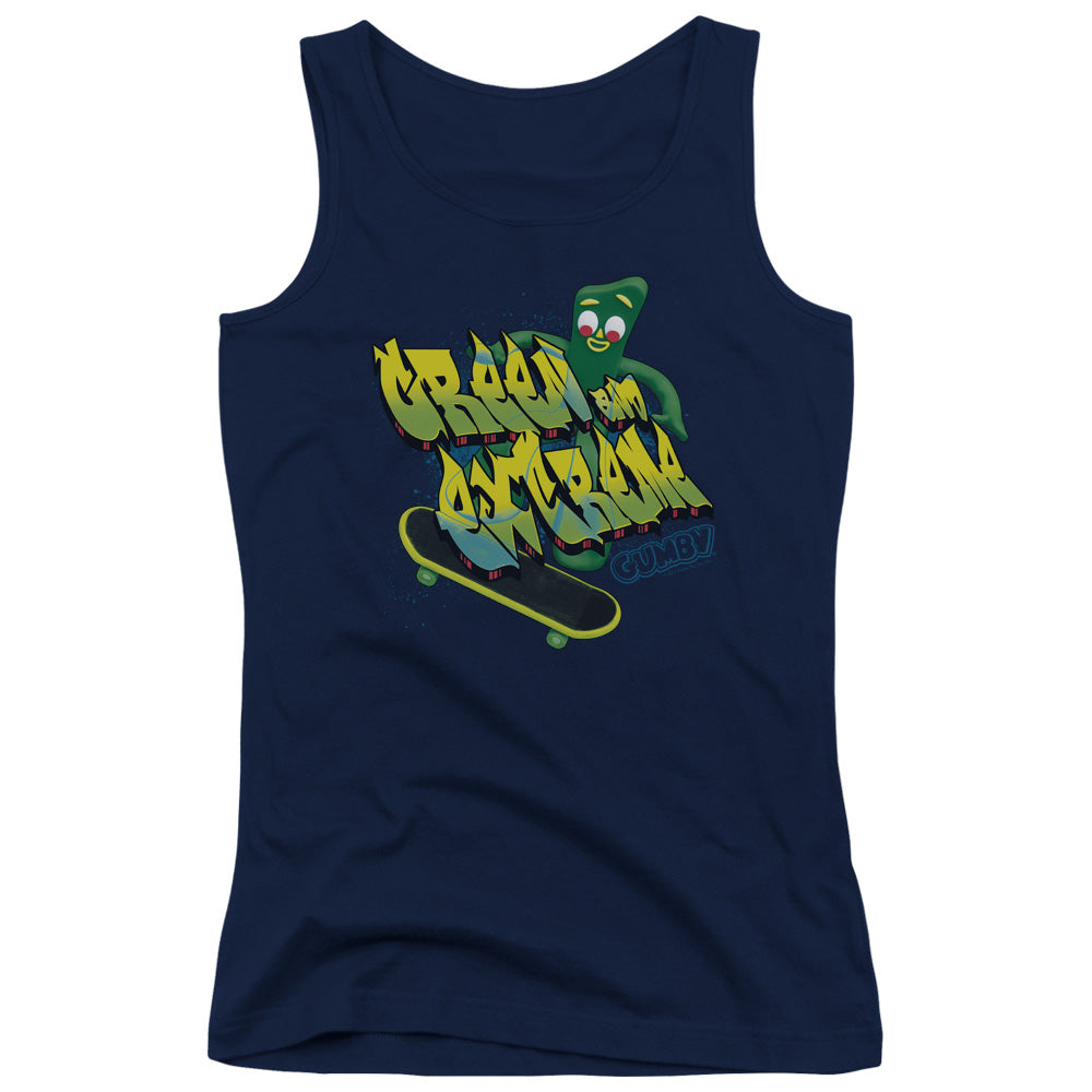 Gumby Green and Extreme Womens Tank Top Shirt Navy