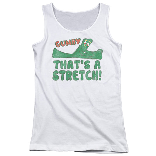 Gumby Thatƒ??s a Stretch Womens Tank Top Shirt White