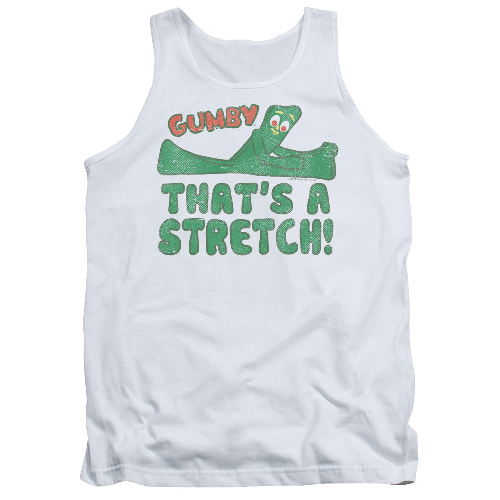 Gumby That's a Stretch Mens Tank Top Shirt White