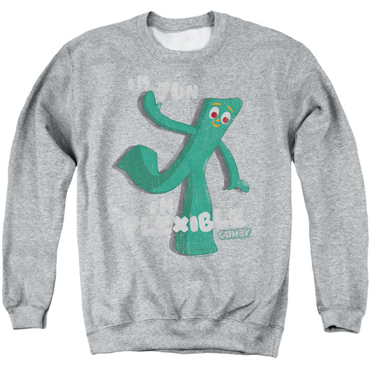 Gumby Flex Mens Crewneck Sweatshirt Athletic Heather