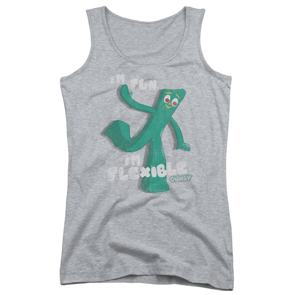 Gumby Flex Womens Tank Top Shirt Athletic Heather