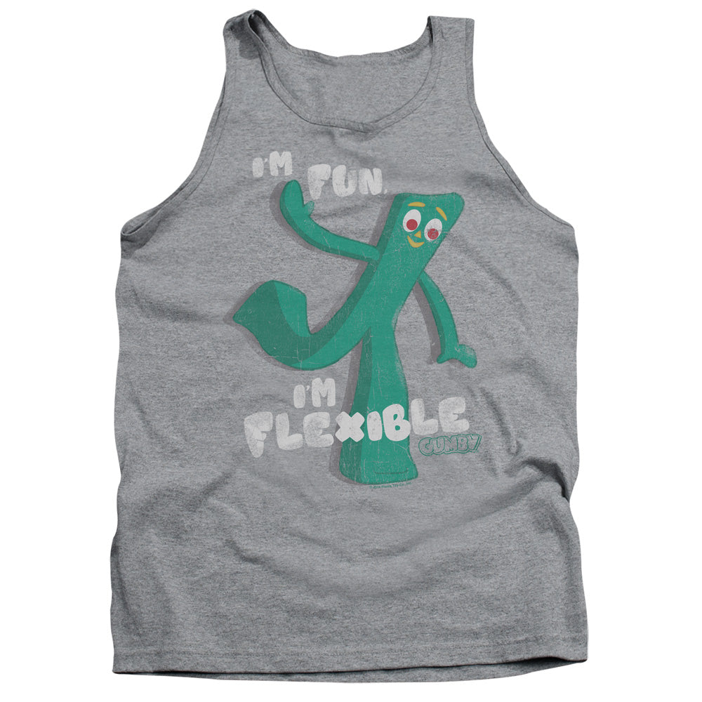 Gumby Flex Mens Tank Top Shirt Athletic Heather