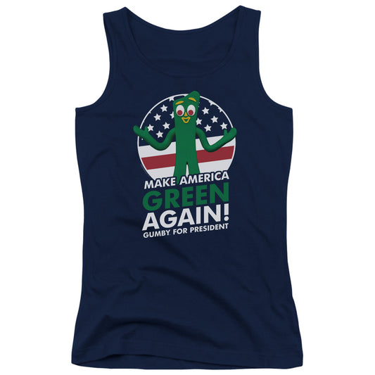 Gumby for President Womens Tank Top Shirt Navy