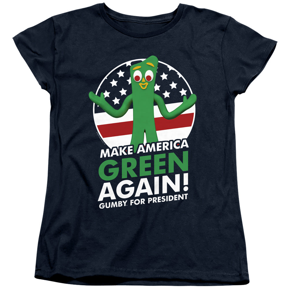 Gumby for President Womens T Shirt Navy