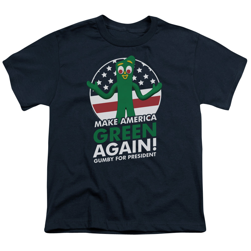Gumby for President Kids Youth T Shirt Navy