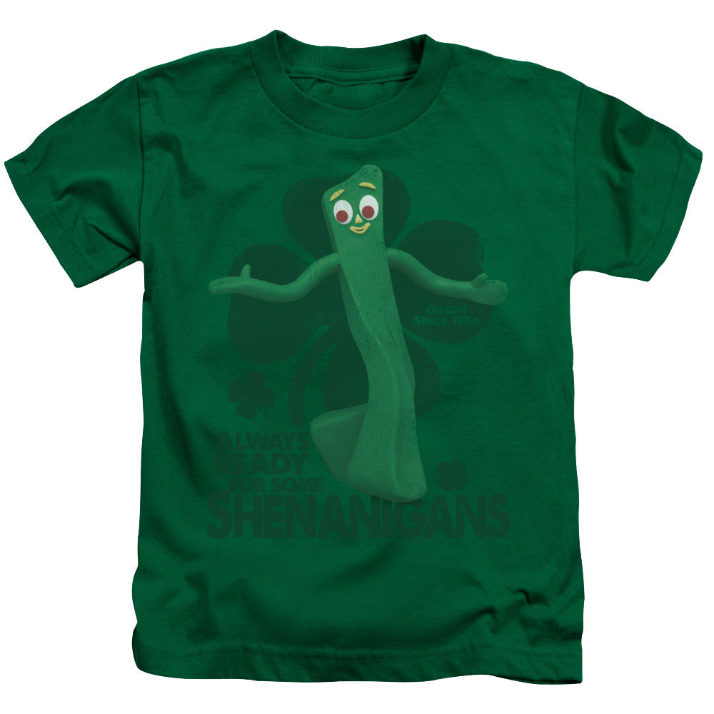 Gumby Shenanigans Juvenile Kids Youth T Shirt Kelly Green