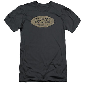 Gmc Vintage Oval Logo Slim Fit Mens T Shirt Charcoal