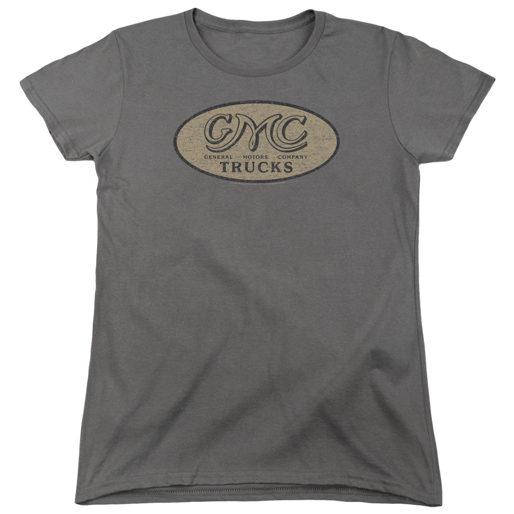 Gmc Vintage Oval Logo Womens T Shirt Charcoal