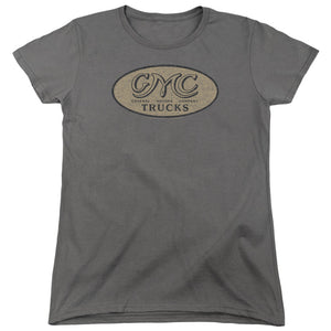 Gmc Vintage Oval Logo Womens T Shirt Charcoal